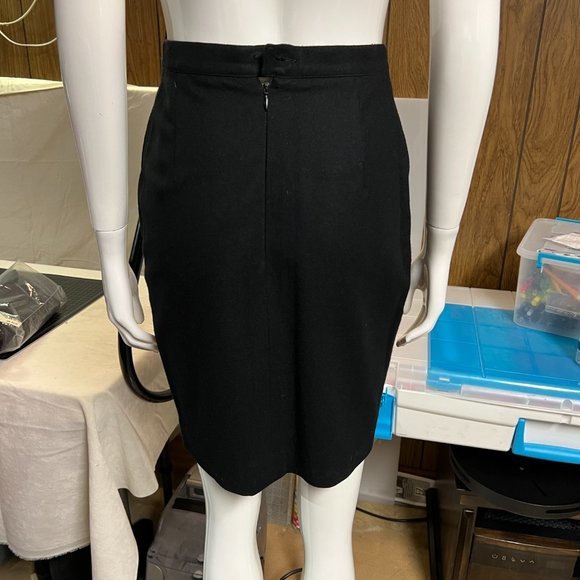 Vintage Karl Lagerfeld Black wool/cashmere blend skirt sz 40 - Picture 2 of 6